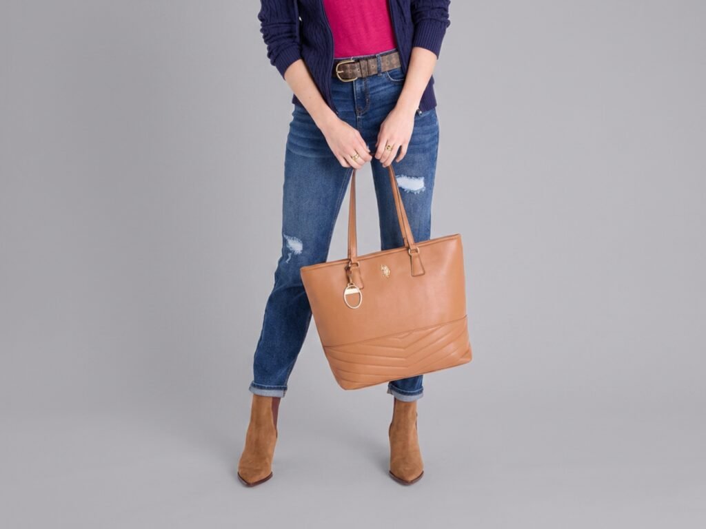 Quilted V Tote Bag