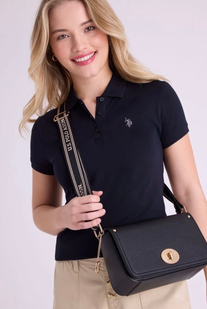 Decorative Turnlock Shoulder Bag